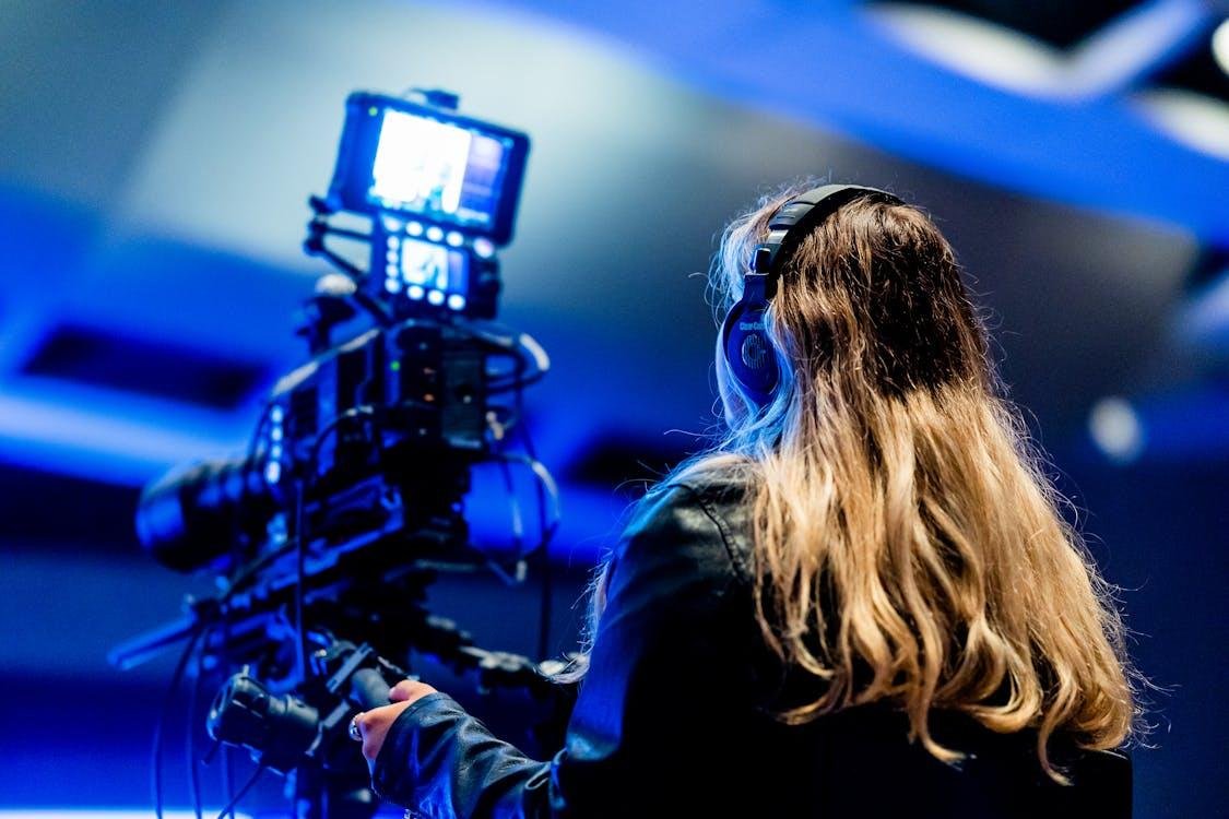 A person holding a camera